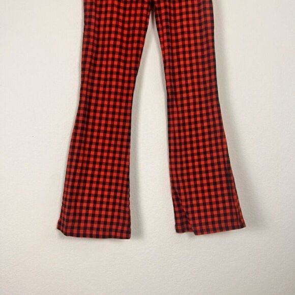 THE RAGGED PRIEST Milk It Crimson Flared Red Gingham Trouser Pants Checker Print - Picture 8 of 12